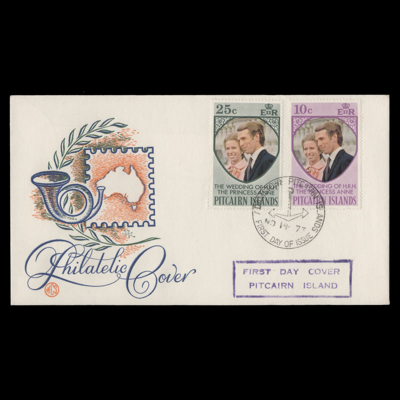 Pitcairn Islands 1973 Royal Wedding first day cover