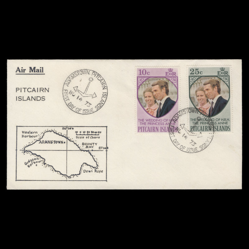 Pitcairn Islands 1973 Royal Wedding first day cover