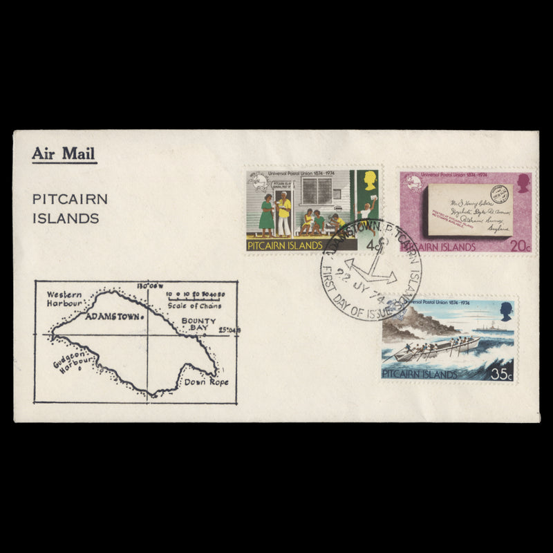Pitcairn Islands 1974 UPU Centenary first day cover