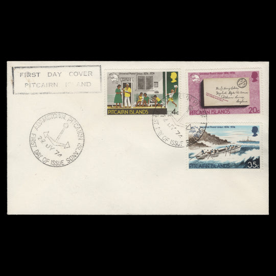Pitcairn Islands 1974 UPU Centenary first day cover