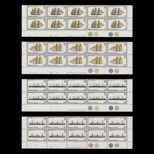 Pitcairn Islands 1975 (MNH) Mailboats imprint/plate blocks