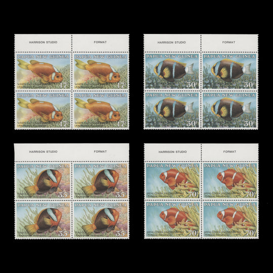 Papua New Guinea 1987 (MNH) Anemonefish imprint blocks