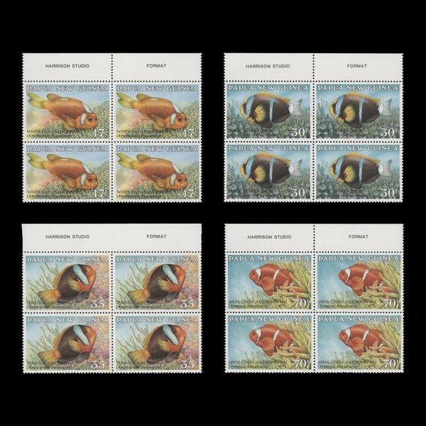 Papua New Guinea 1987 (MNH) Anemonefish imprint blocks