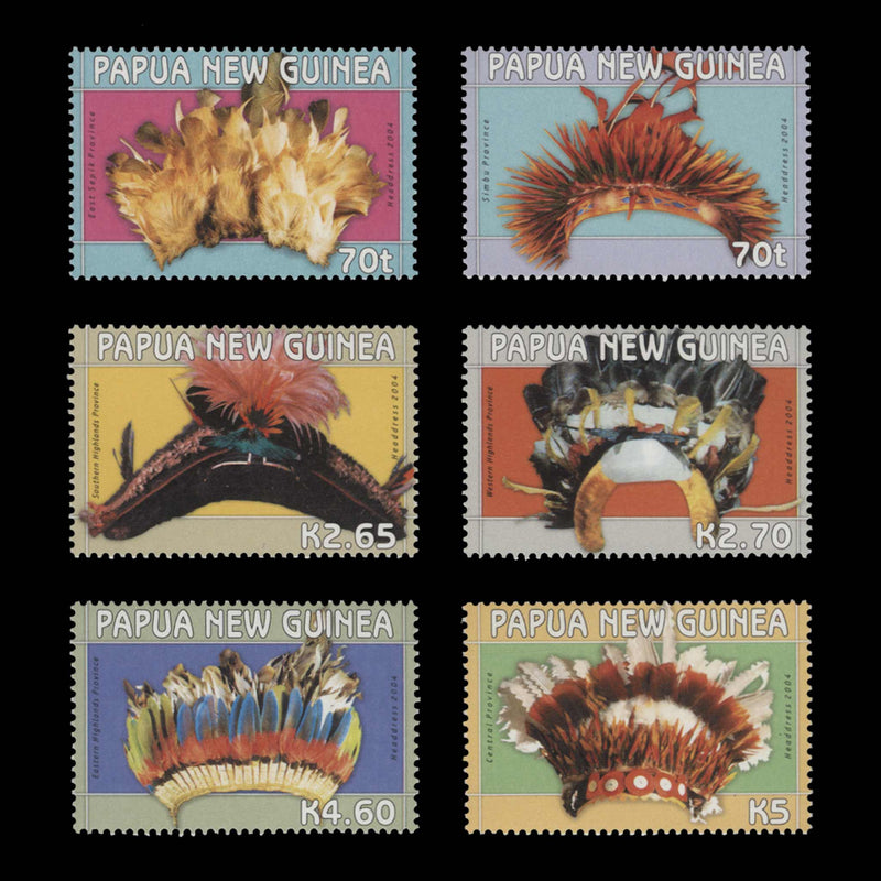 Papua New Guinea 2004 (MNH) Local Headdresses set