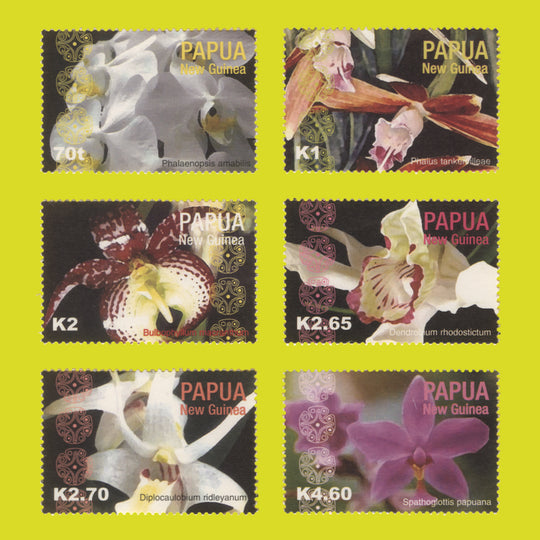 Papua New Guinea 2004 (MNH) Orchids set