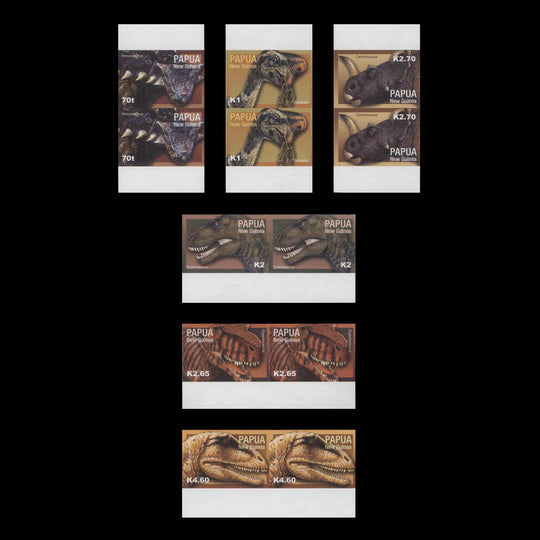 Papua New Guinea 2004 Prehistoric Animals imperf proof pairs