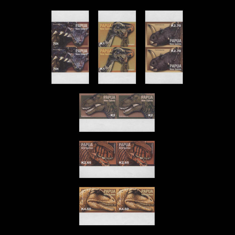 Papua New Guinea 2004 Prehistoric Animals imperf proof pairs