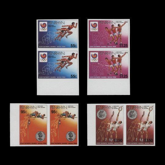 Penrhyn 1988 Olympic Games, Seoul imperforate proof pairs