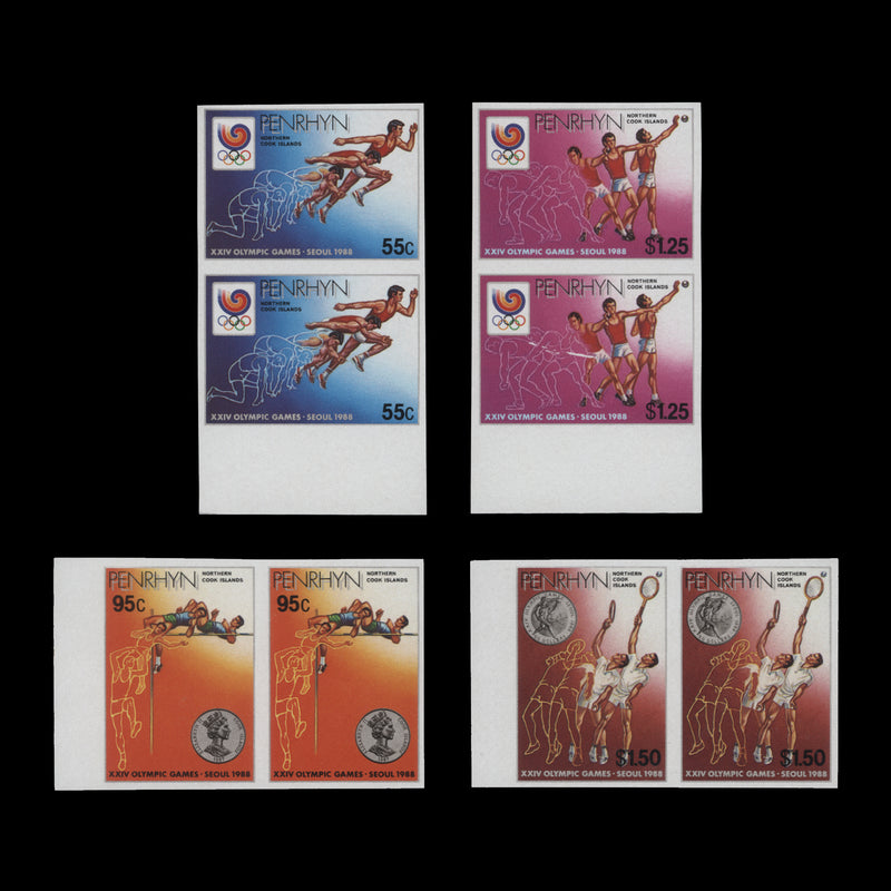 Penrhyn 1988 Olympic Games, Seoul imperforate proof pairs