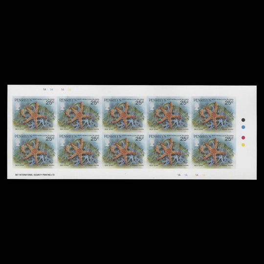 Penrhyn 1993 Sea Star imperf proof pane