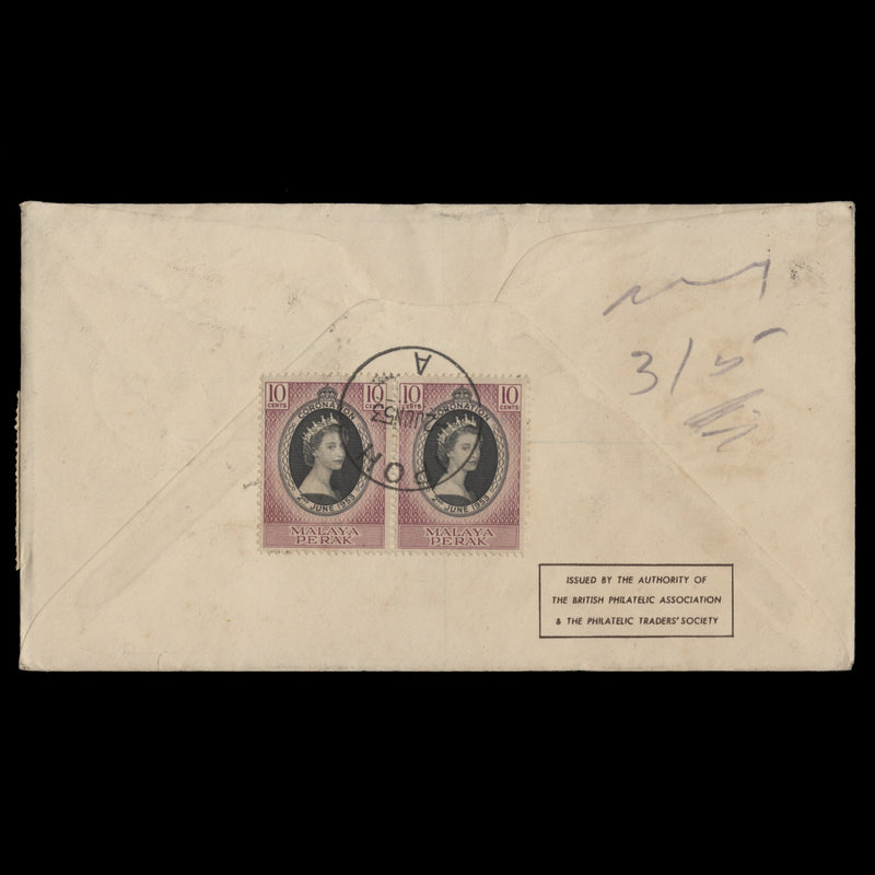 Perak 1953 Coronation first day cover, IPOH A