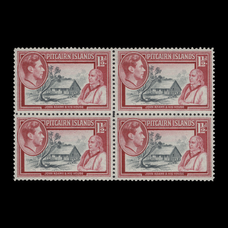 Pitcairn Islands 1940 (MNH) 1½d John Adams and his House block