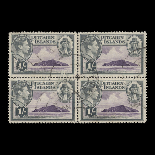 Pitcairn Islands 1940 (Used) 1s Christian and Pitcairn Island block