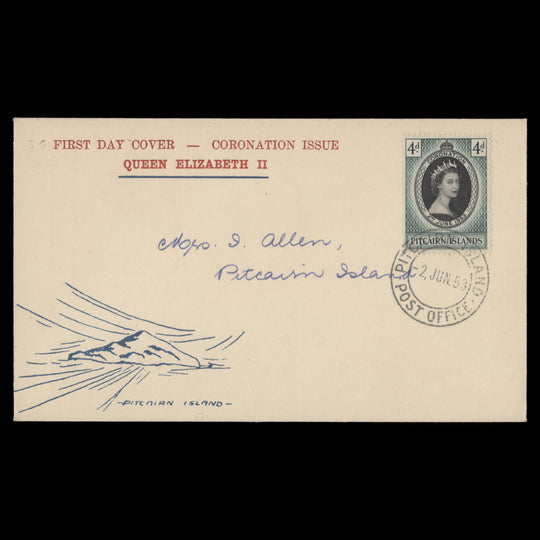 Pitcairn Islands 1953 Coronation first day cover
