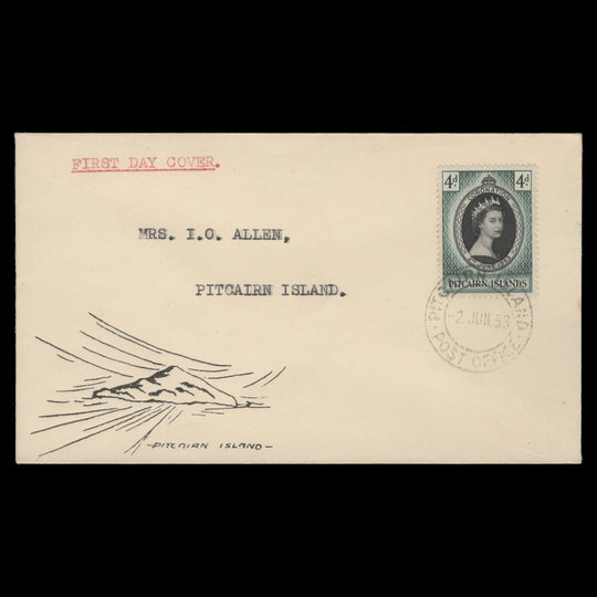 Pitcairn Islands 1953 Coronation first day cover