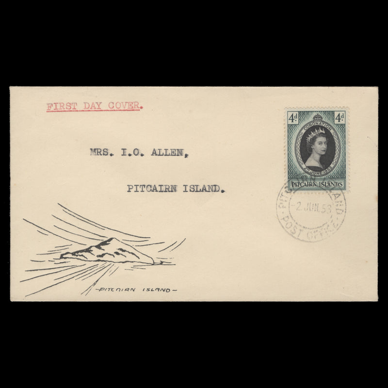 Pitcairn Islands 1953 Coronation first day cover