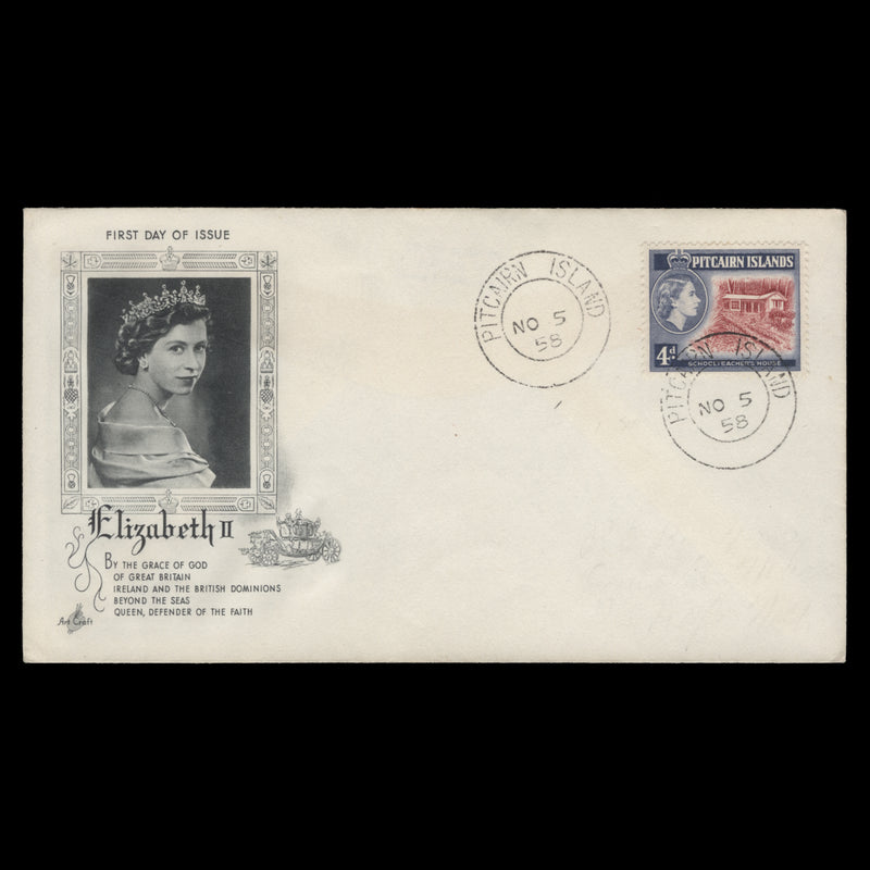 Pitcairn Islands 1958 Schoolteacher's House first day cover