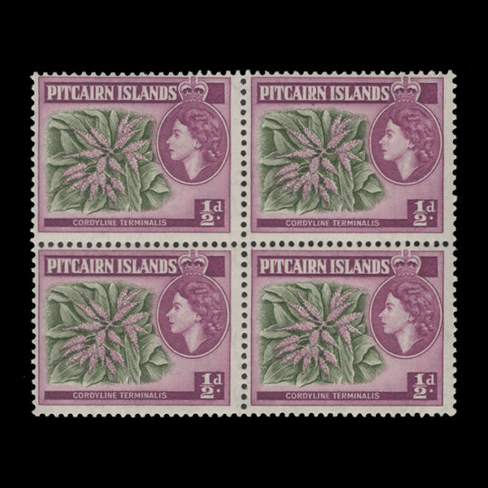 Pitcairn Islands 1963 (MNH) ½d Cordyline Terminalis block, multiple script CA