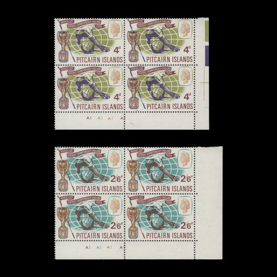 Pitcairn Islands 1966 (MLH) World Cup Football plate blocks
