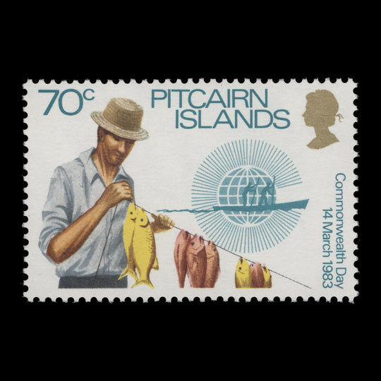 Pitcairn Islands 1983 (Variety) 70c Commonwealth Day with watermark to right