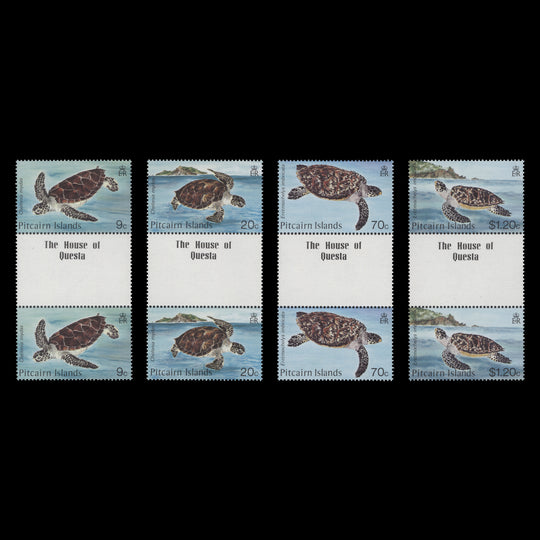 Pitcairn Islands 1986 (MNH) Turtles gutter imprint pairs