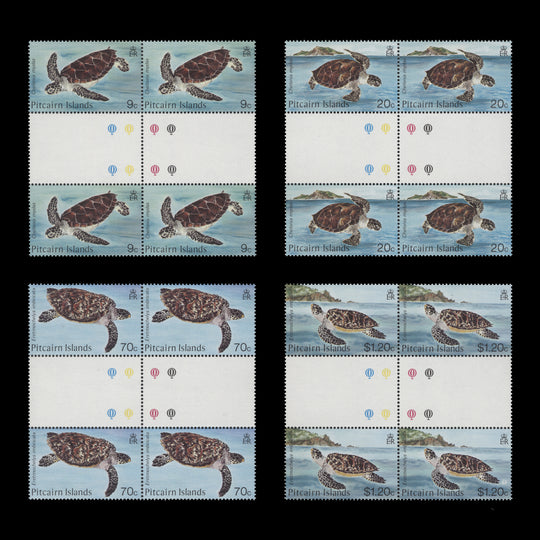 Pitcairn Islands 1986 (MNH) Turtles gutter traffic light blocks