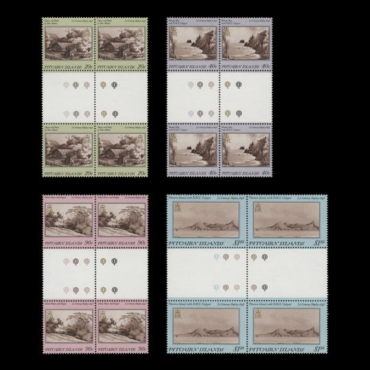 Pitcairn Islands 1987 (MNH) Nineteenth Century Paintings gutter traffic light blocks