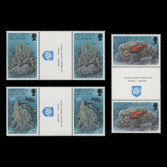 Pitcairn Islands 1994 (MNH) Corals gutter imprint pairs