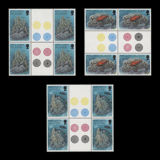 Pitcairn Islands 1994 (MNH) Corals gutter traffic light blocks
