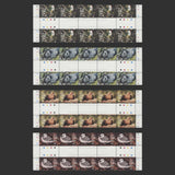 Pitcairn Islands 1995 (MNH) Birds gutter traffic light/plate blocks