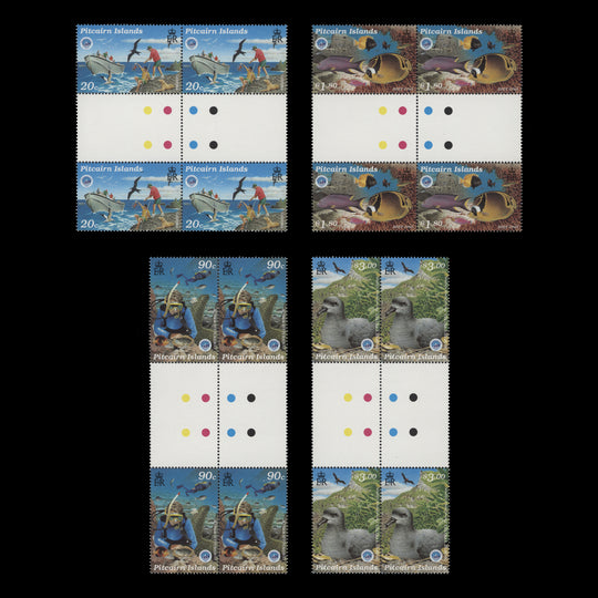 Pitcairn Islands 1998 (MNH) Year of the Ocean gutter traffic light blocks