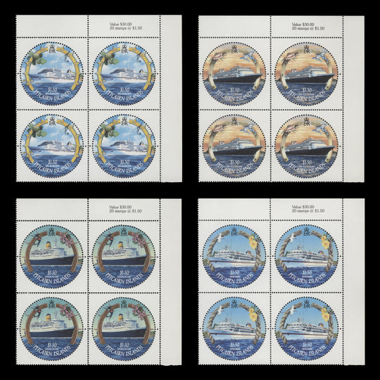 Pitcairn Islands 2001 (MNH) Cruise Ships sheet value blocks