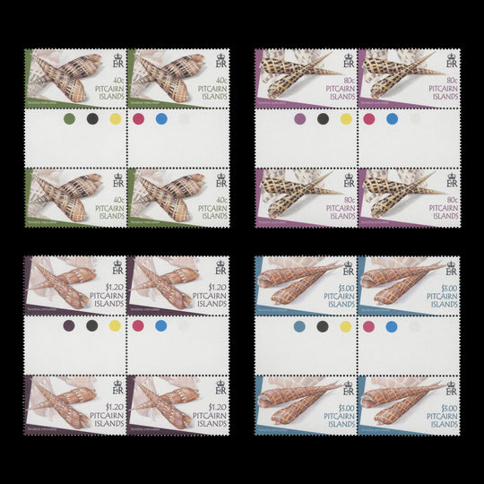 Pitcairn Islands 2004 (MNH) Terebra Shells gutter traffic light blocks