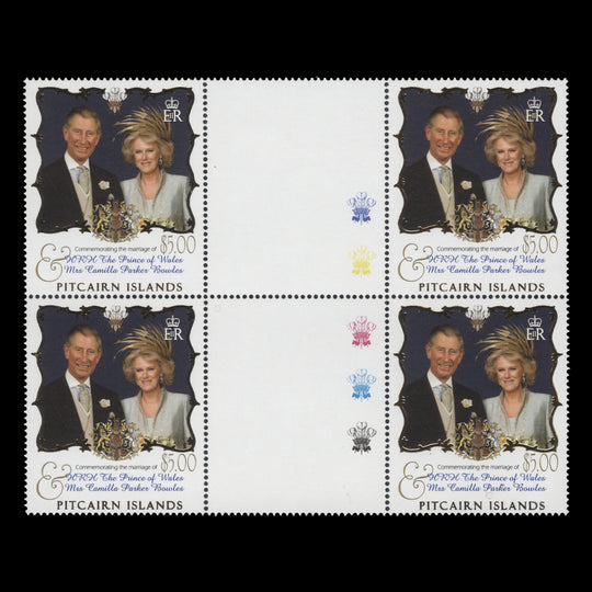Pitcairn Islands 2005 (MNH) Royal Wedding gutter traffic light block