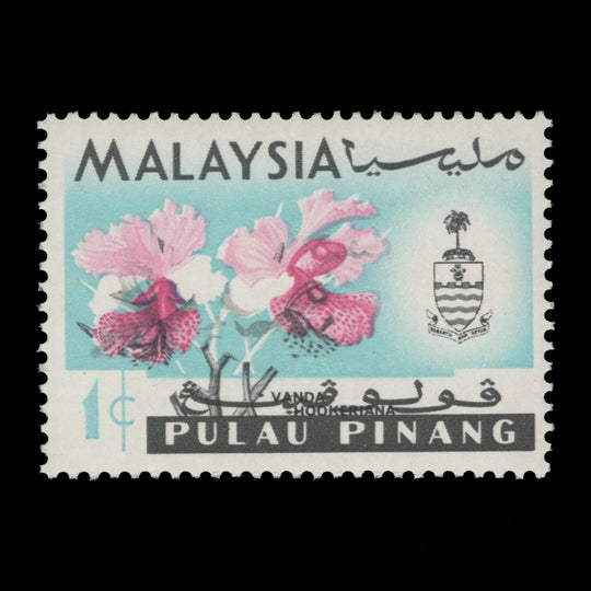 Pulau Pinang 1965 (Variety) 1c Vanda Hookeriana with grey shift
