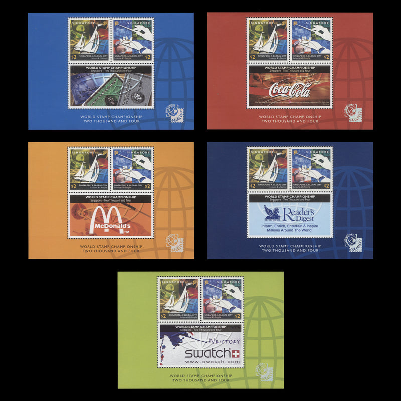 Singapore 2004 (MNH) Leisure & Lifestyle/World Stamp Championship miniature sheets