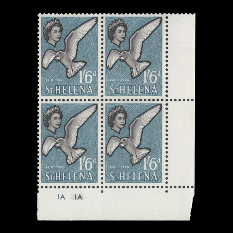 Saint Helena 1961 (MNH) 1s6d Fairy Tern plate 1A–1A block