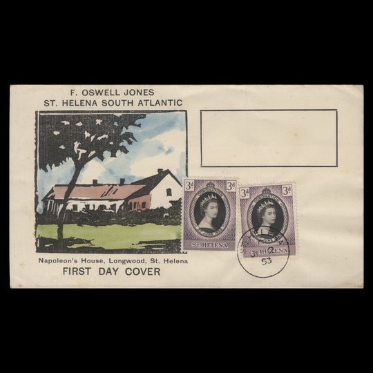 Saint Helena 1953 Coronation first day cover, ST HELENA