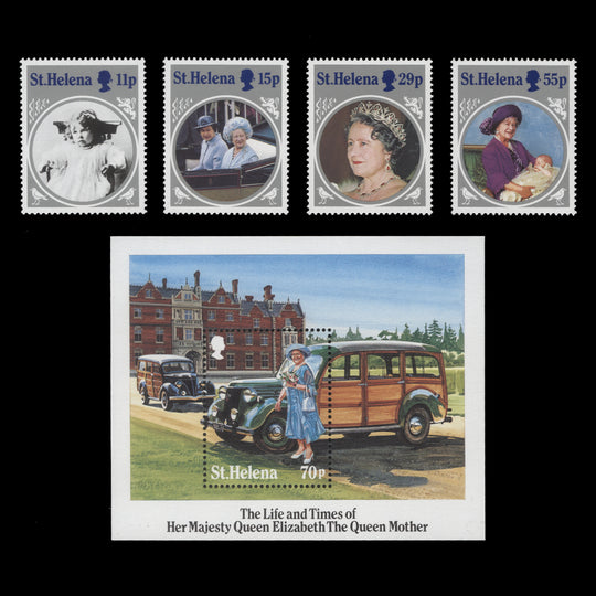 Saint Helena 1985 (MNH) Life and Times of Queen Mother set and miniature sheet