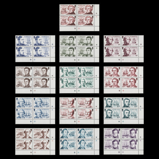 Saint Helena 1986 (MNH) Explorers Definitives traffic light/plate blocks