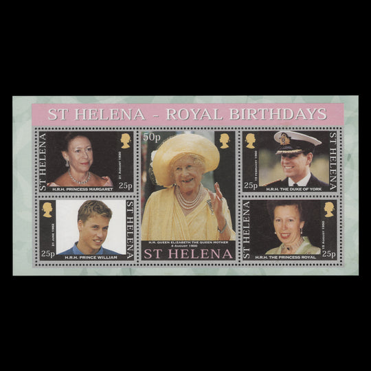 Saint Helena 2000 (MNH) Royal Birthdays sheetlet