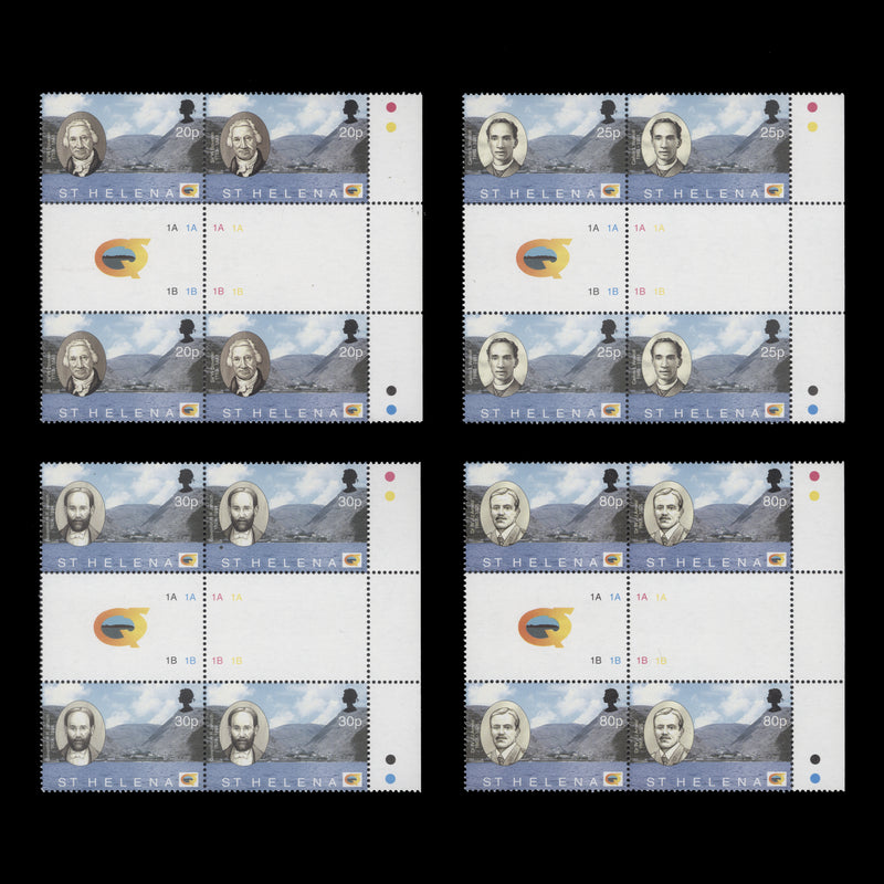 Saint Helena 2002 (MNH) Discovery Anniversary gutter plate blocks