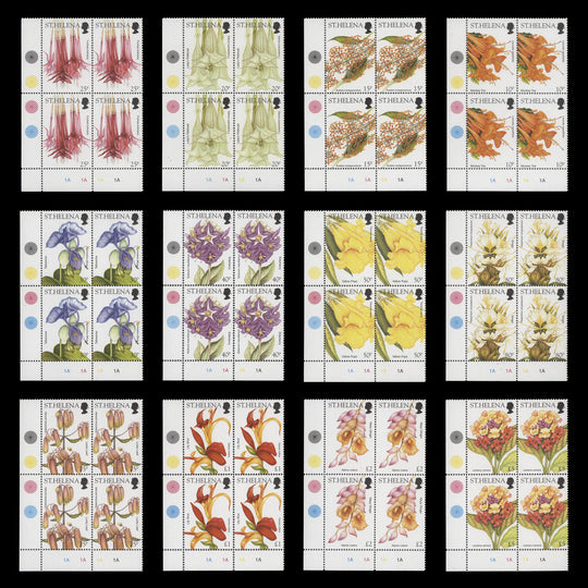 Saint Helena 2003 (MNH) Wild Flowers traffic light/plate blocks
