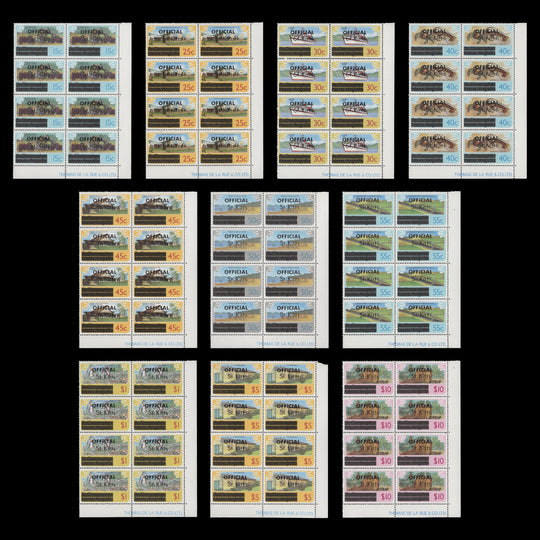 Saint Kitts 1980 (MNH) Officials imprint blocks, sideways watermark