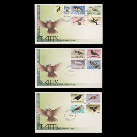 Saint Kitts 1981 Birds first day covers
