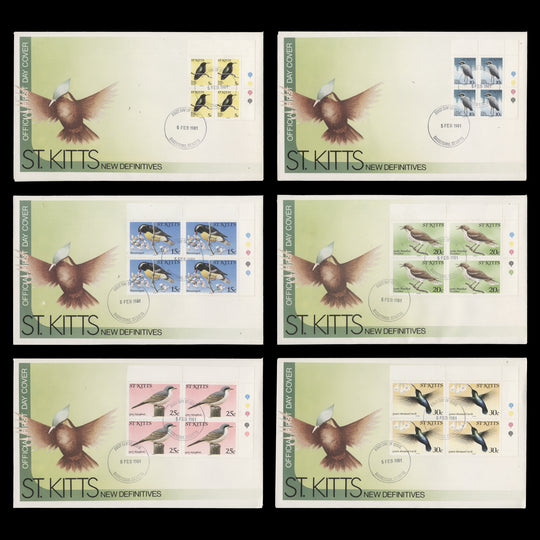 Saint Kitts 1981 Birds first day covers