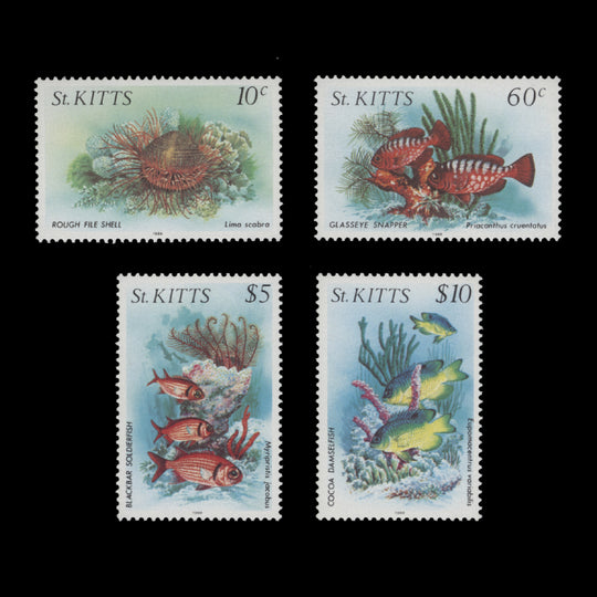 Saint Kitts 1986-88 (MNH) Marine Life definitives, spiral script watermark