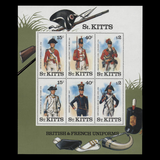 Saint Kitts 1987 (MNH) Military Uniforms miniature sheet