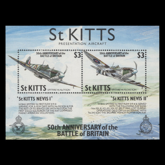 Saint Kitts 1990 (MNH) Battle of Britain Anniversary miniature sheet