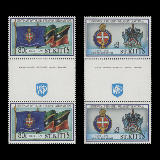Saint Kitts 1993 (MNH) Girls' Brigade Centenary gutter pairs